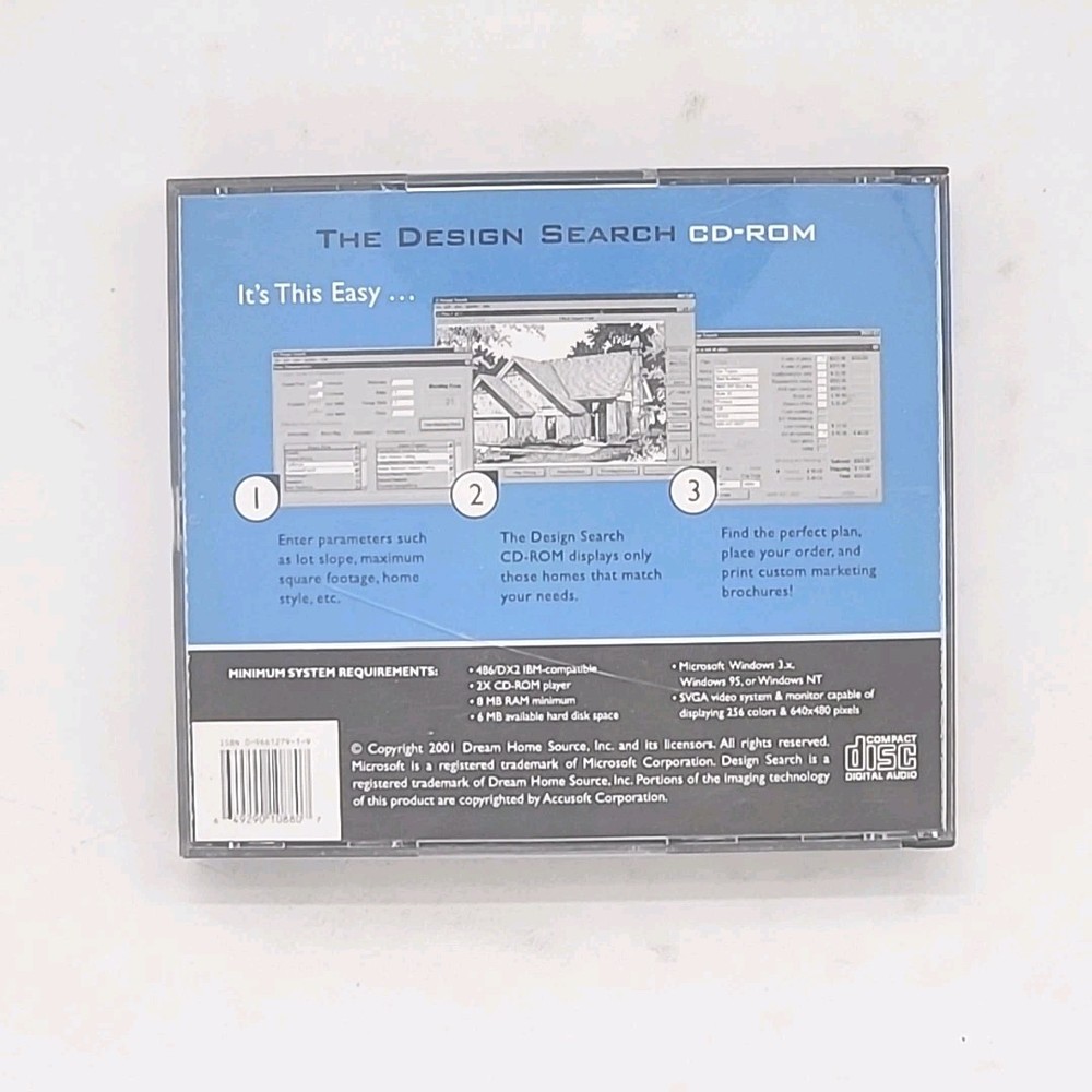Dream Home Source The Design Search CD-ROM 10,025 Plans 2001 Four Disc Set