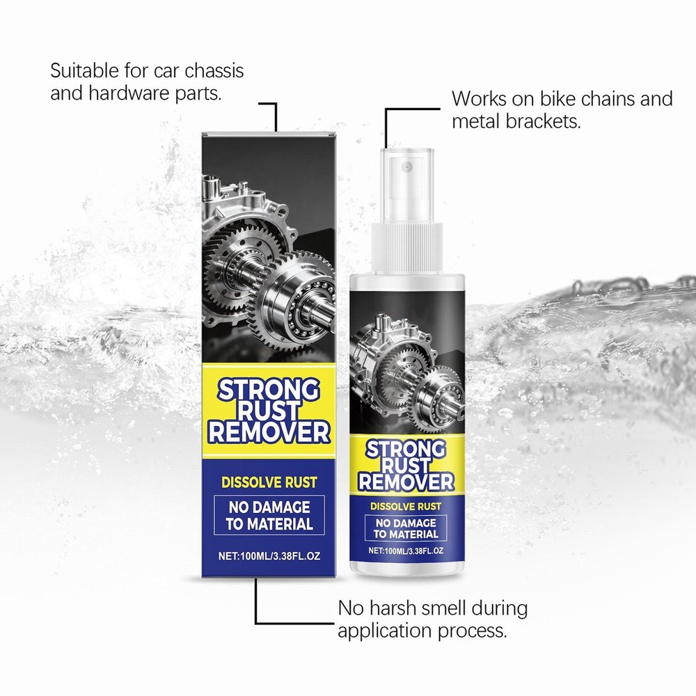 Universal Rust Remover Spray for Car Wheels Metal Surface Decontamination