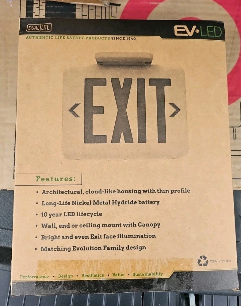 DUAL LITE EV LED EXIT SIGN EVEURW