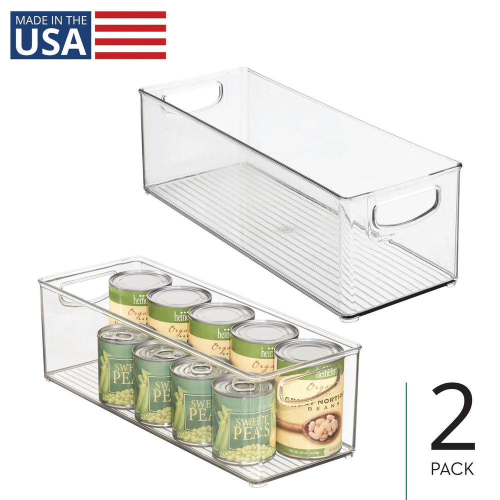 iDesign Plastic Stackable Pantry Bin - Storage Bin with Handles for Cabinets ...