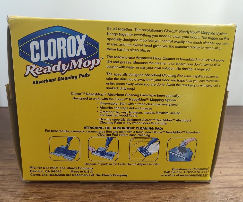 Clorox ReadyMop Absorbent Mopping Pads 13 Count Refill Discontinued Open Box B14
