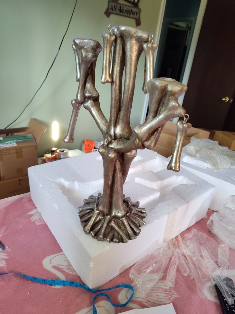 RESIN BONE CANDLE HOLDER HALLOWEEN LARGE