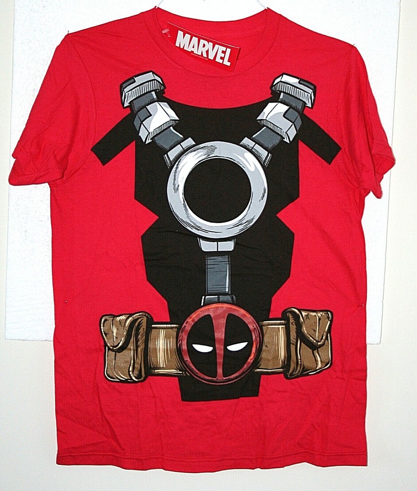 Marvel Comics Classic Dead Pool Deadpool Red Uniform T-Shirt New Med Mad Engine