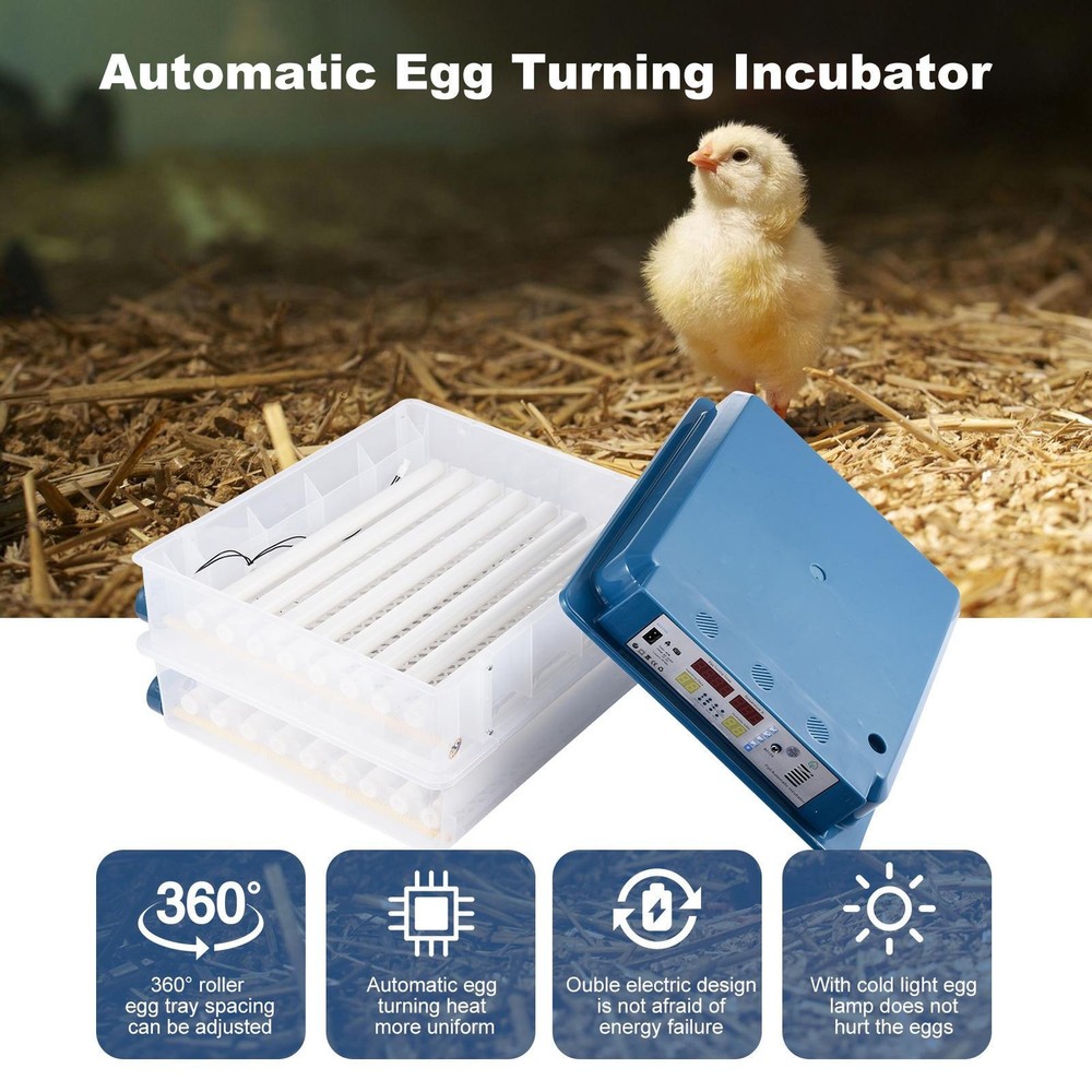 120 Eggs Incubator Temperature Control Automatic Digital Chicken Egg Hatcher