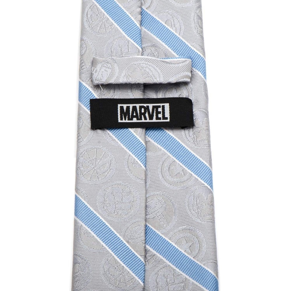 Marvel Comics Gray and Blue Stripe Men's Tie