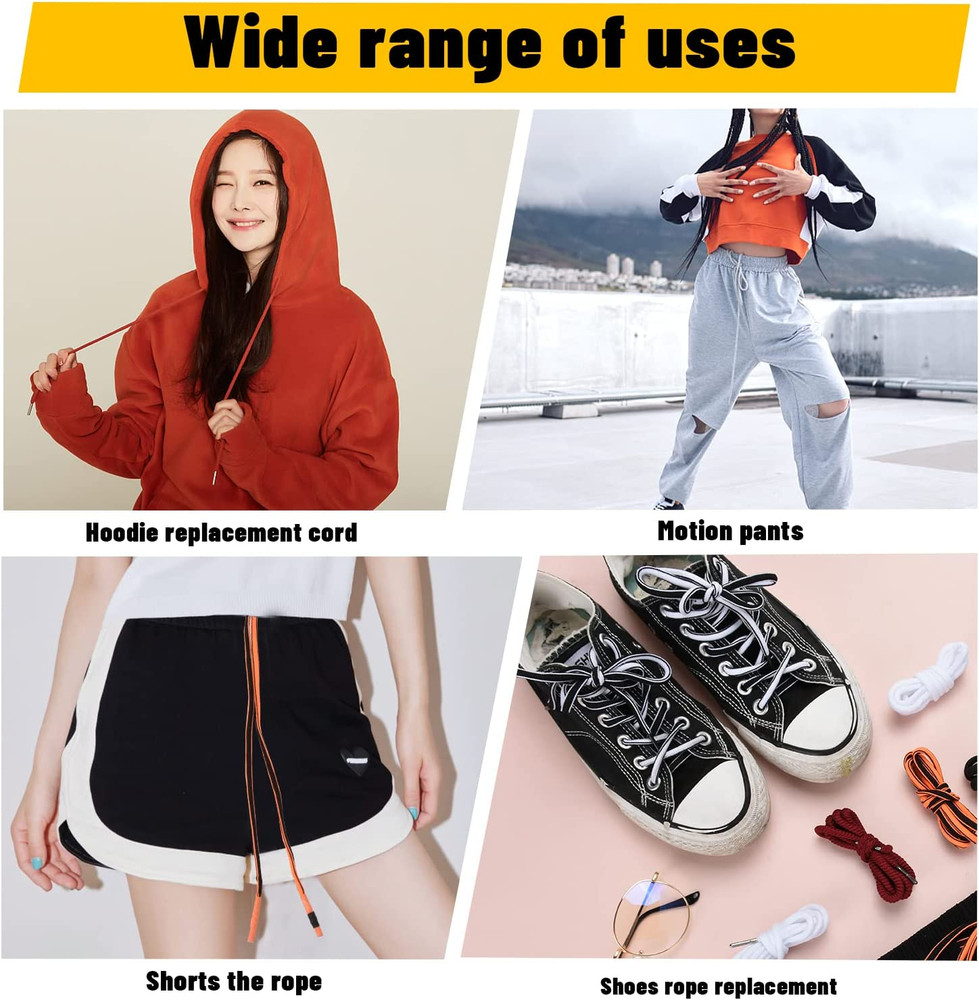 Replacement Drawstring for Shorts - 10Pcs Hard Wearing Hoodie String Replacement