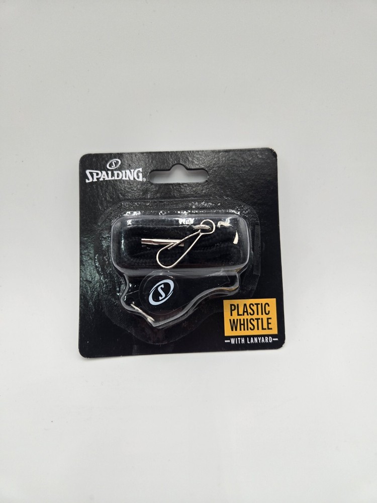 Spalding Plastic Whistle with Lanyard - Black B5