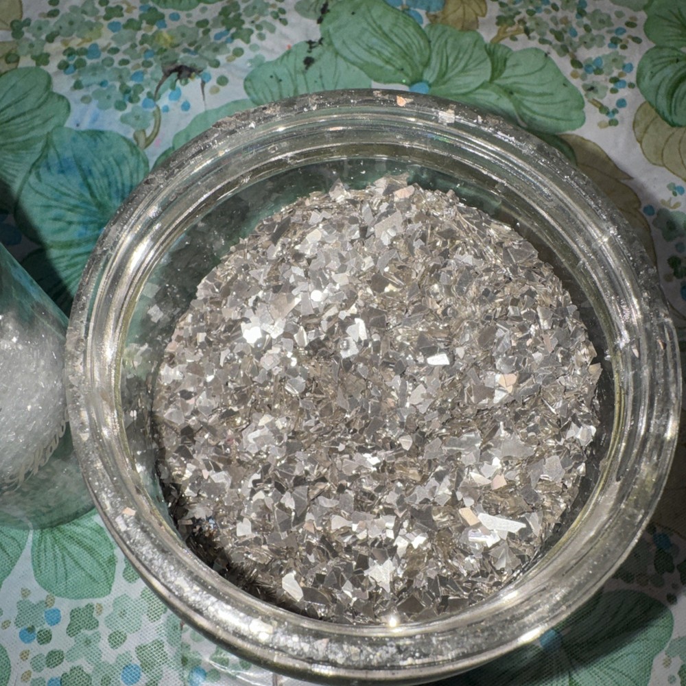 Vintage Glitter lot various Size Bottles Used