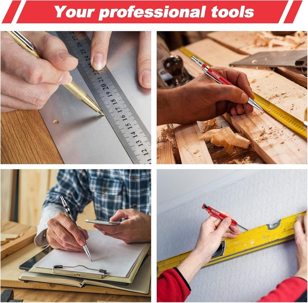 Pro-Grade Carpenter Pencil Set with 36 Refills - Ultimate Woodworking Tools