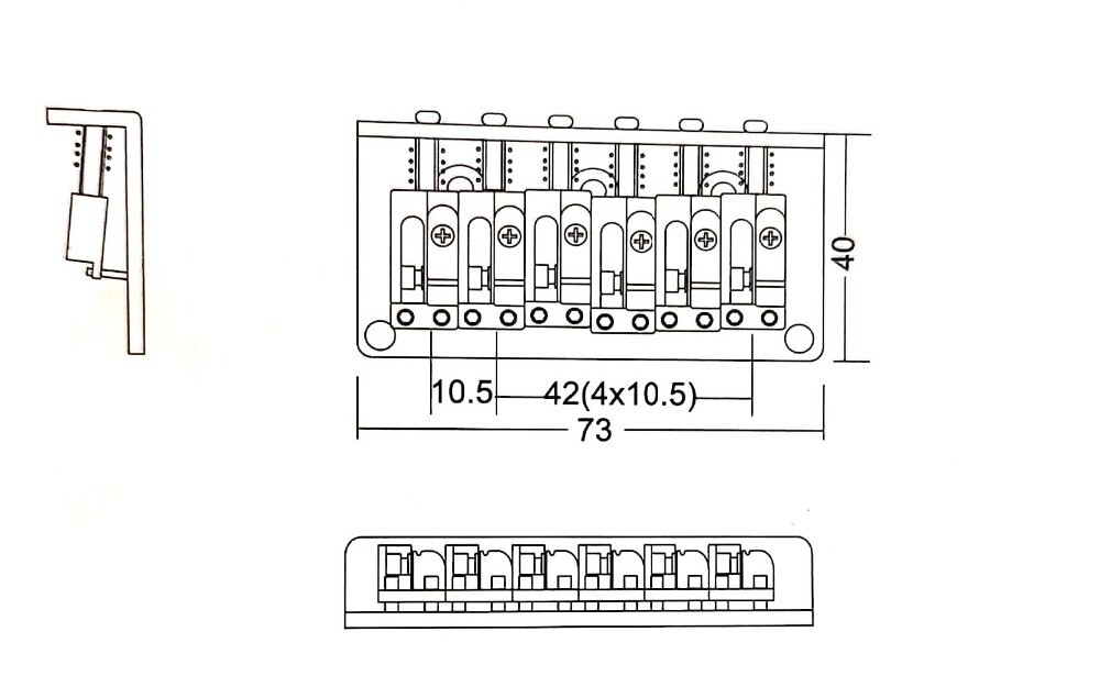 Chrome 12-String Strato Type Bridge Electric Guitar Hardtail Bridge
