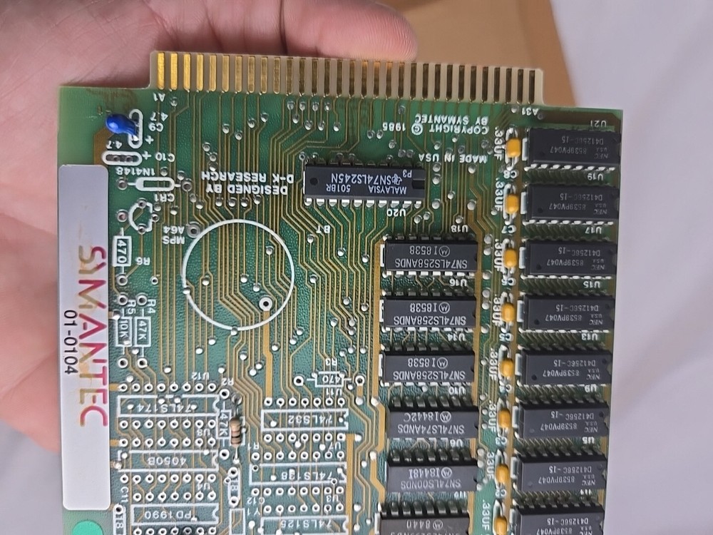 Vintage Symantec 256k Memory Board 01-0104