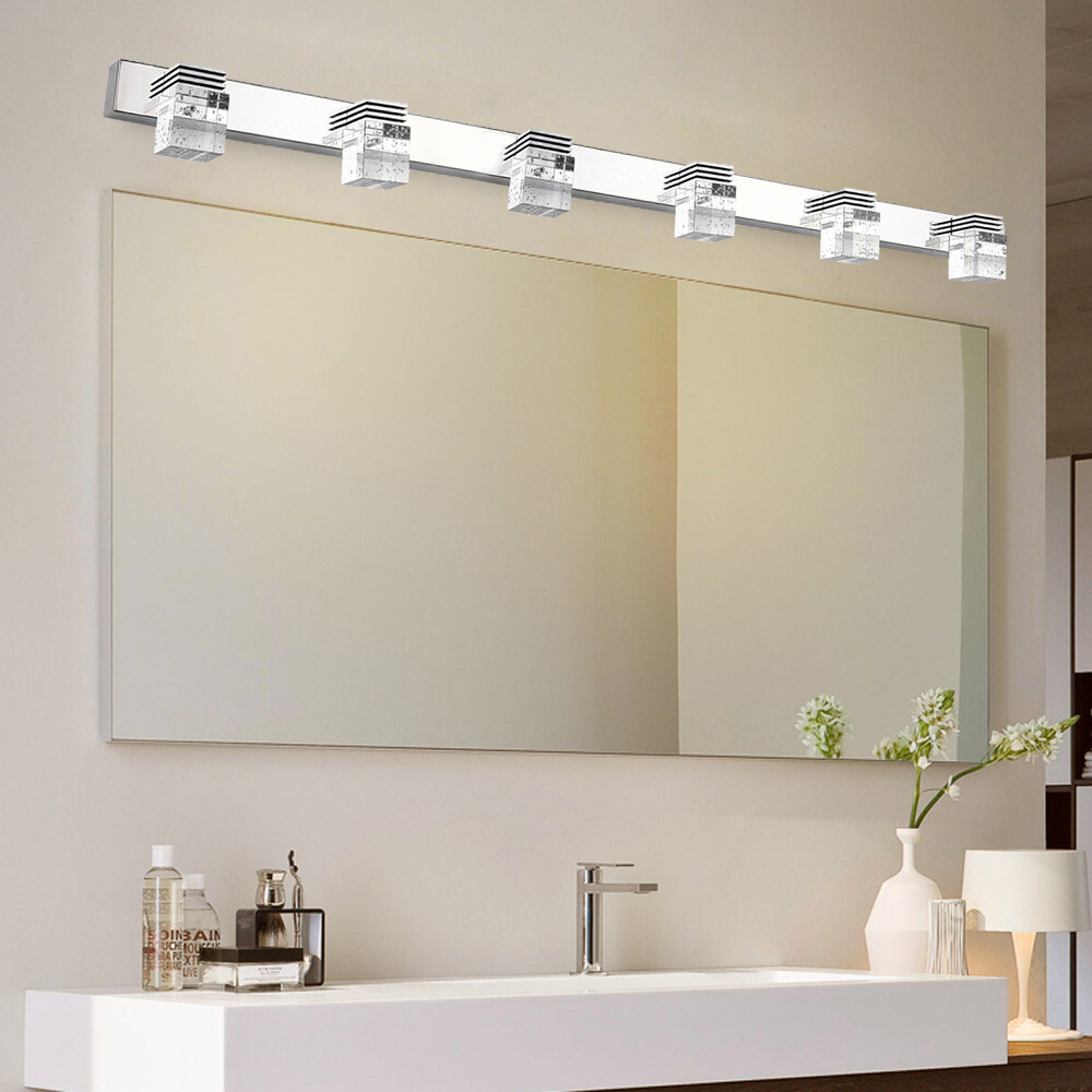 Modern LED Crystal Front Mirror Toilet Wall Lamp Bathroom Make-up Vanity Light