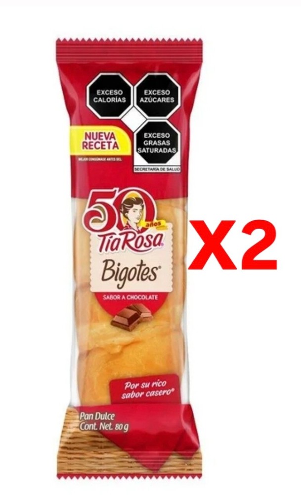 2 Tía Rosa Bigotes sabor chocolate