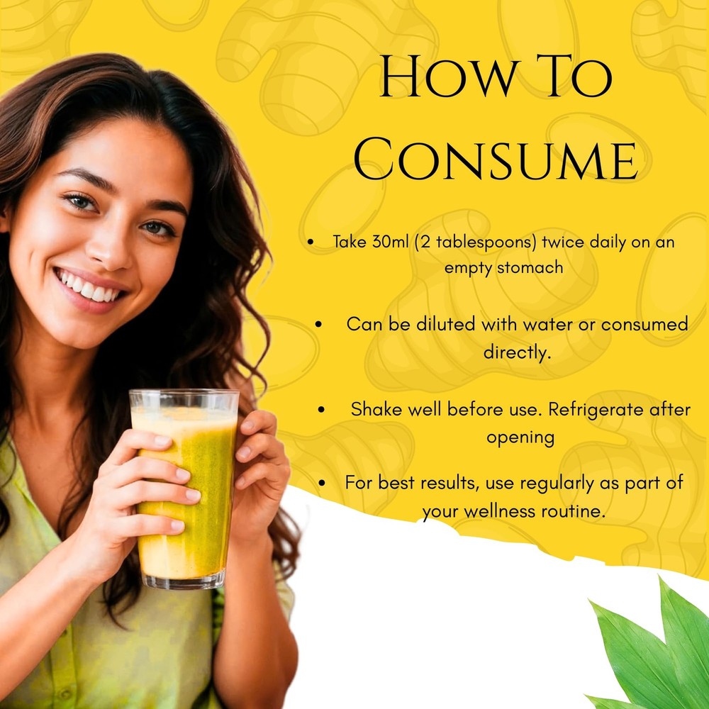 Basic Ayurveda Ginger Juice | 16.23 Fl Oz (480ml) | (Pack of 1)