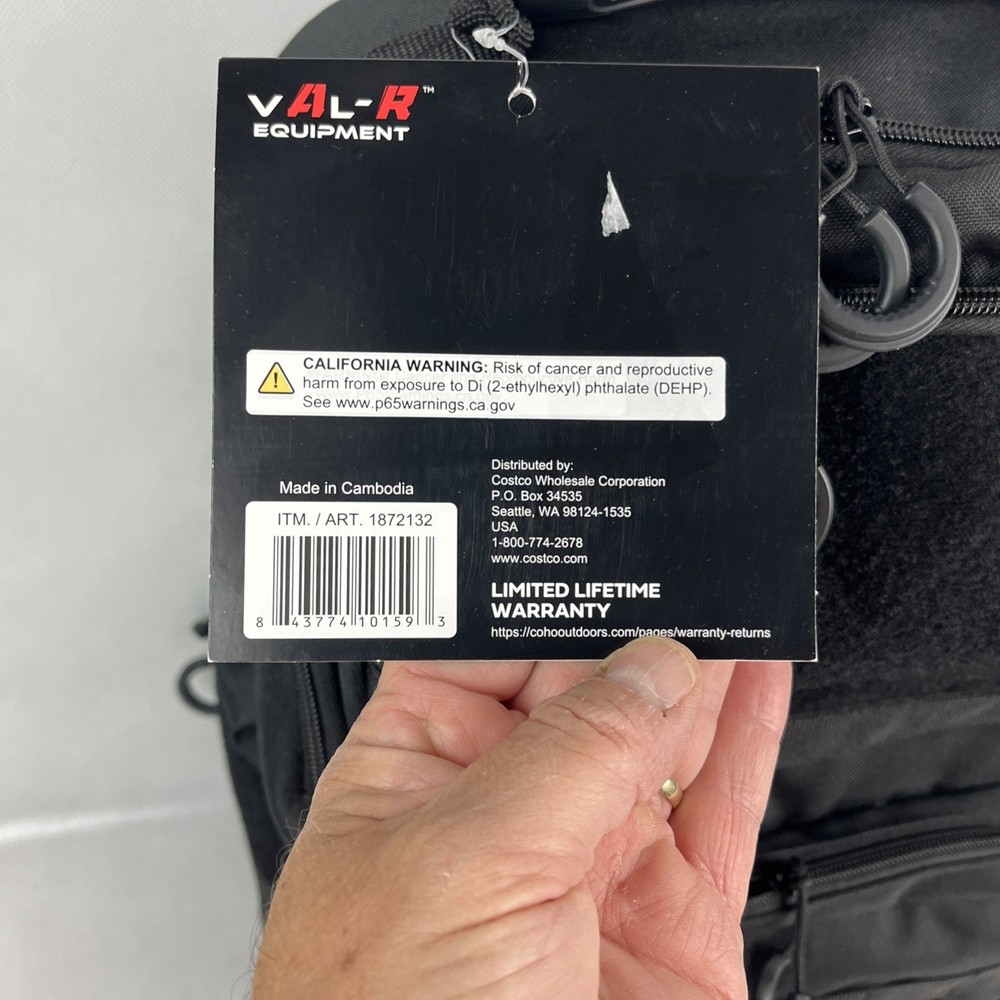 Val-R 3 Pistol Range Backpack Tactical Heavy Duty Black