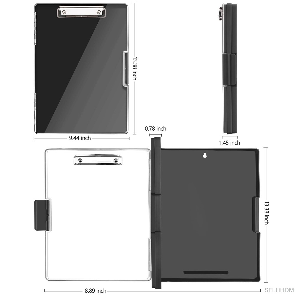 SFLHHDM Clipboard with Letter Clipboads (8.5 x 11 inches), Black