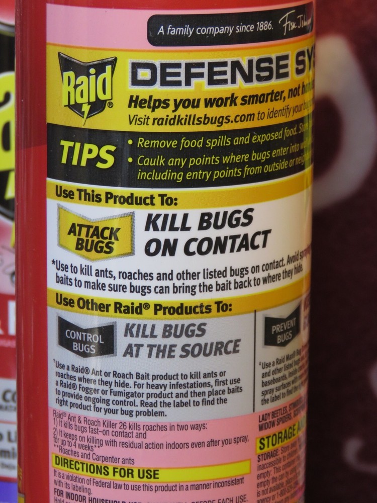 3 Cans Raid Ant & Roach Killer Spray Keeps Killing for Weeks Lavender Scent