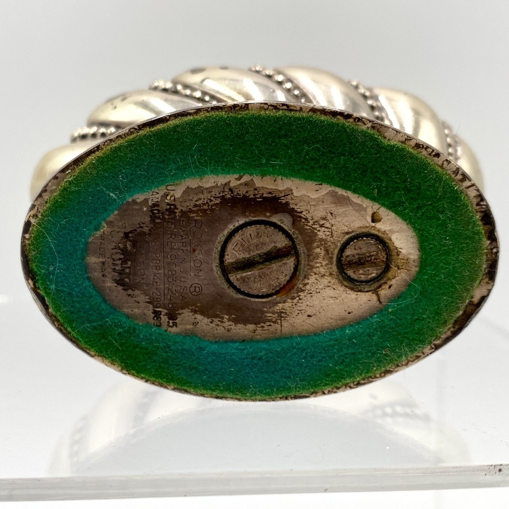 1950s Vintage Ronson “CROWN” Silver-Plated Table Lighter Instructions & Box