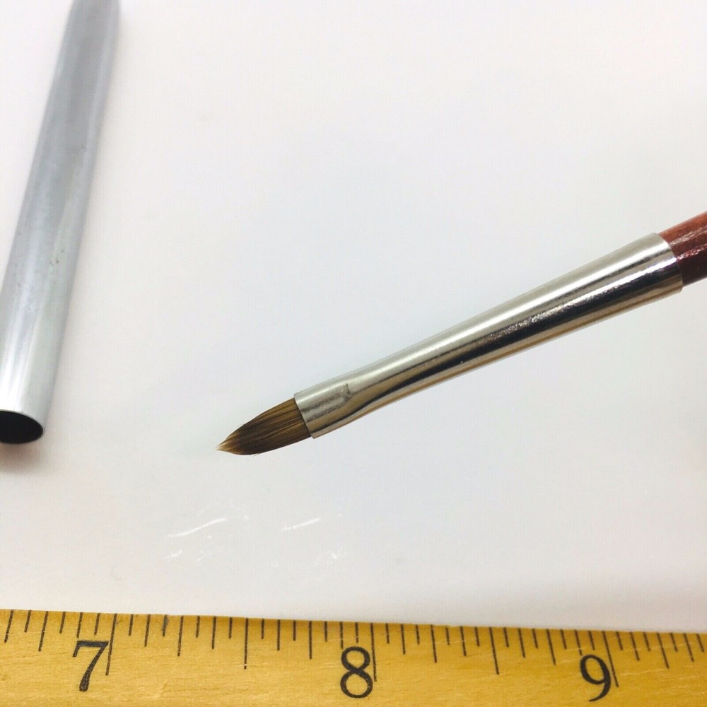 1Pc Triangular Tip Nail Makeup Art Brush #1 Metal Handle 100% Red Kolinsky Sable