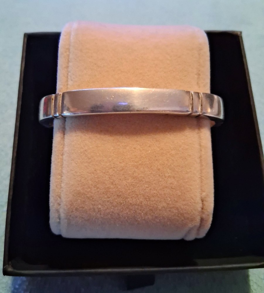 Thick Marked Understated Sterling Silver cuff