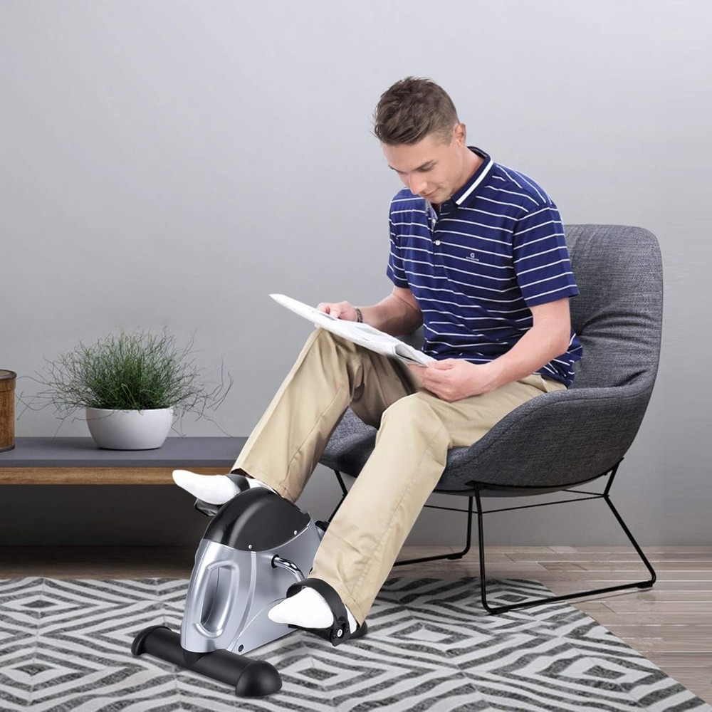 Lightweight Mini Exercise Bike - Adjustable Resistance for Home & Office