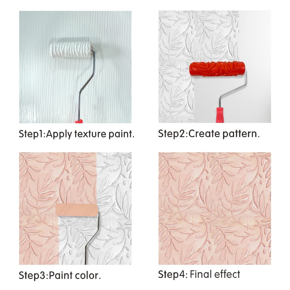 7'' Patterned Paint Roller for Wall Decoration Classic Brick Embossing Textur...