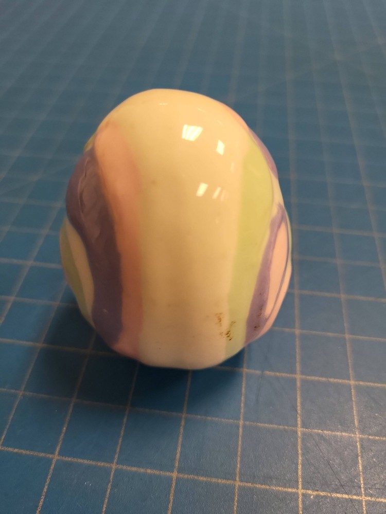 Ceramic Easter Egg Hand Painted Pastel Swirls Decorative Ornament Decor 2.5"