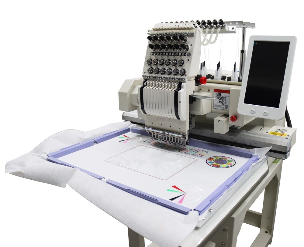 Automatic Computerized Embroidery Machine Single head 12 needles 110V-220V 300W