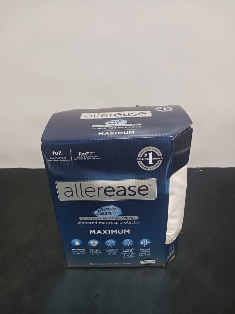 Maximum Mattress Protector White AllerEase Waterproof Washable Full Size