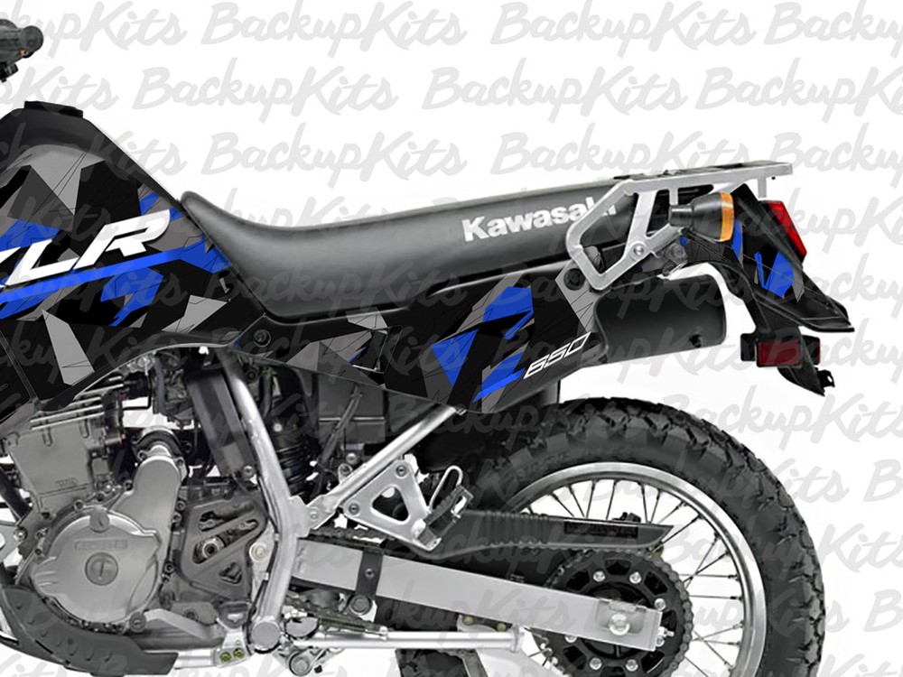 KAWASAKI KLR650 GRAPHICS KIT BLUE CAMO 1993 -2007