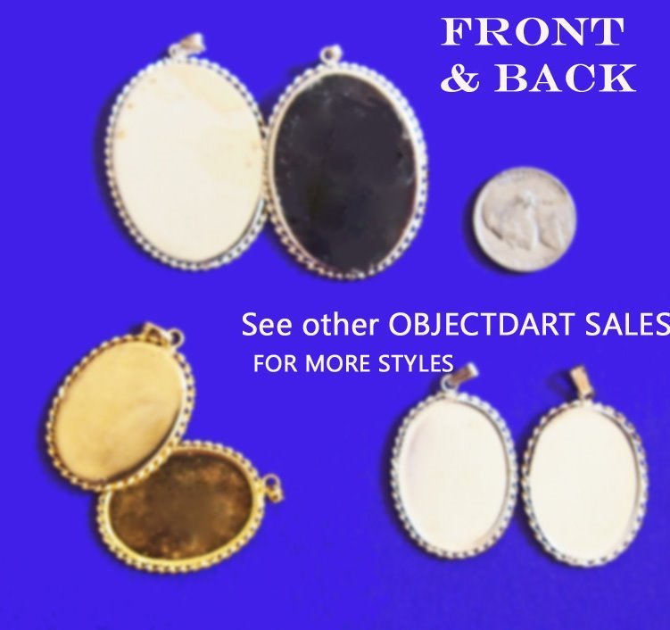 elegant Silver Setting w/ bail 43 mm flat back High Quality vintage