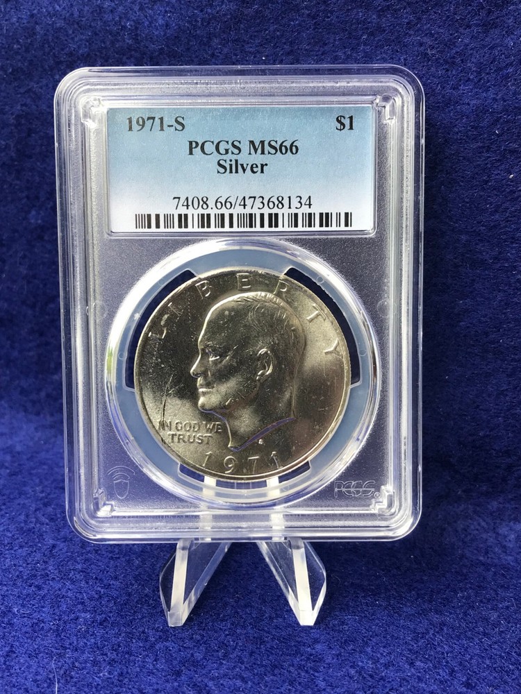 1971-S EISENHOWER SILVER $1 DOLLAR *PCGS MS66 GEM UNCIRCULATED*