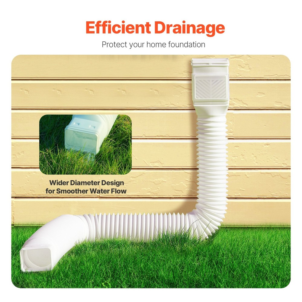 [New]Rain Gutter Downspout Extensions,2-Pack Flexible Downspout Extender,Down Sp