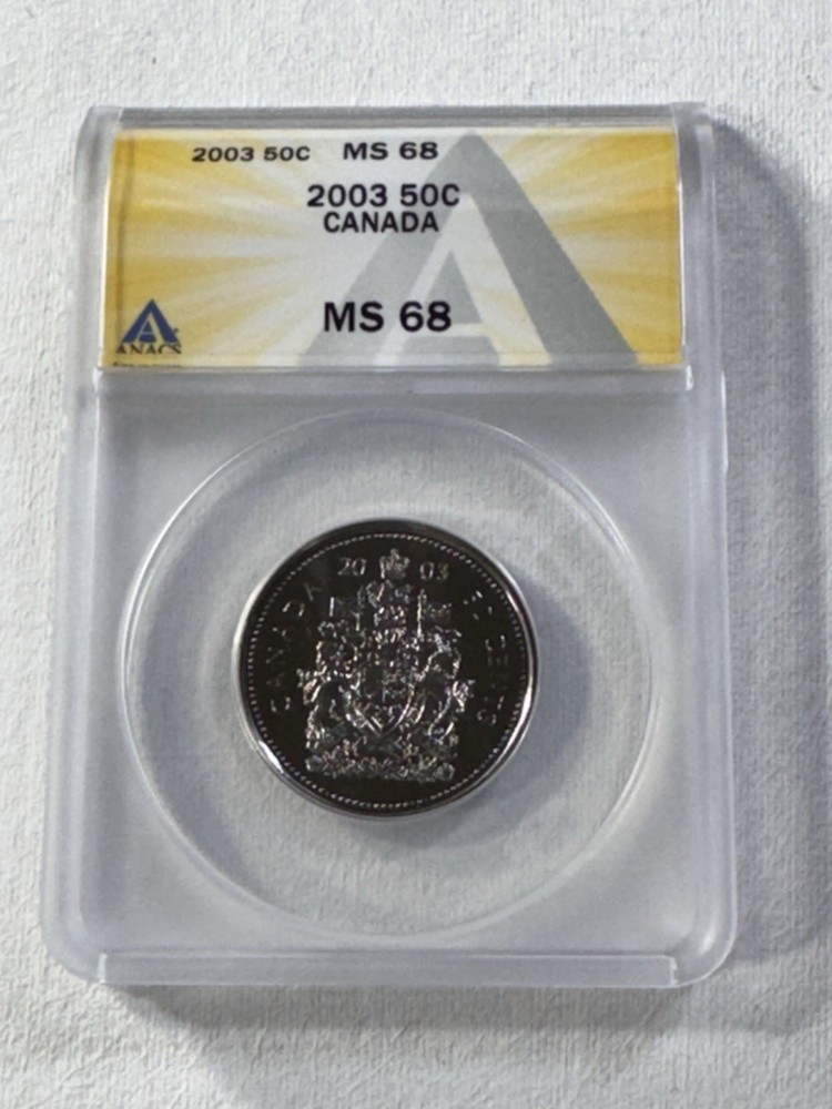 2003 Canada 50 Cents Graded MS 68 by ANACS