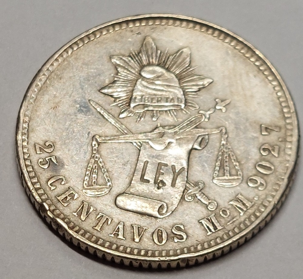 1888 Mo M Mexico 25 Centavos