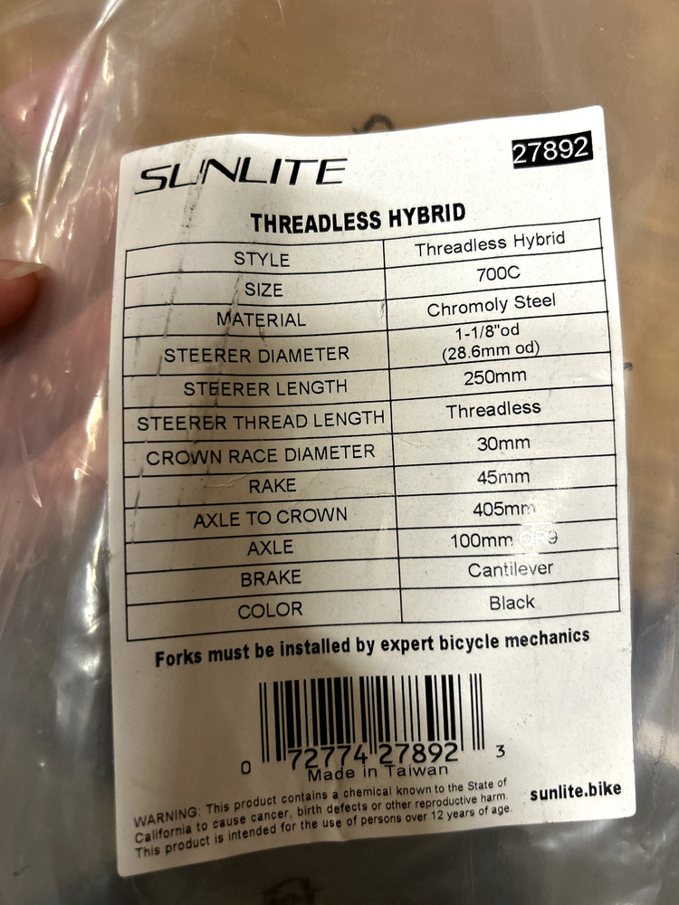 STEEL THREADLESS HYBRID 1 1/8 250MM STEERER