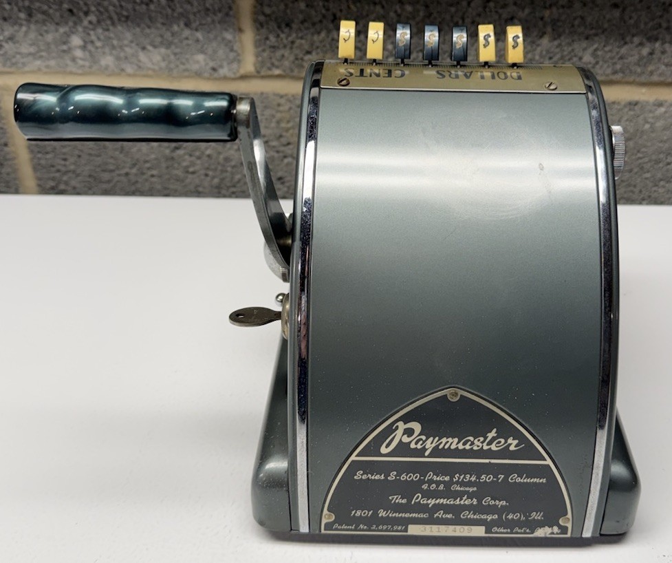Paymaster S 600 Vintage Check Writer Machine With Key Unique
