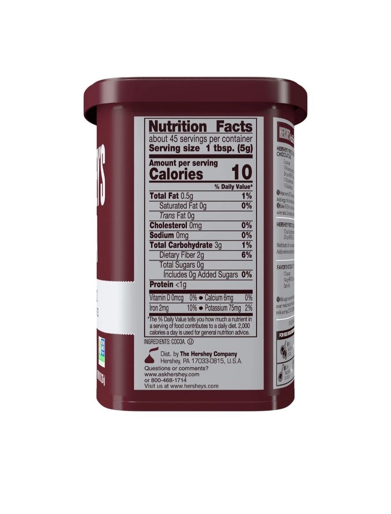 HERSHEY'S Natural Unsweetened Cocoa Powder Can 8 Oz