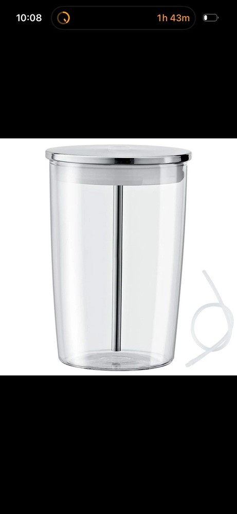 Glass Milk Storage Container for Jura Automatic Coffee Machines, Glass Container