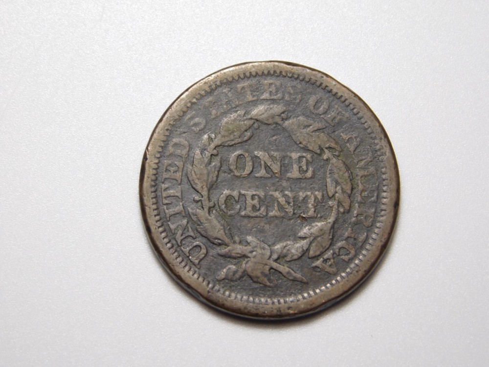 US COINS 1844 BRAIDED HAIR LARGE CENT