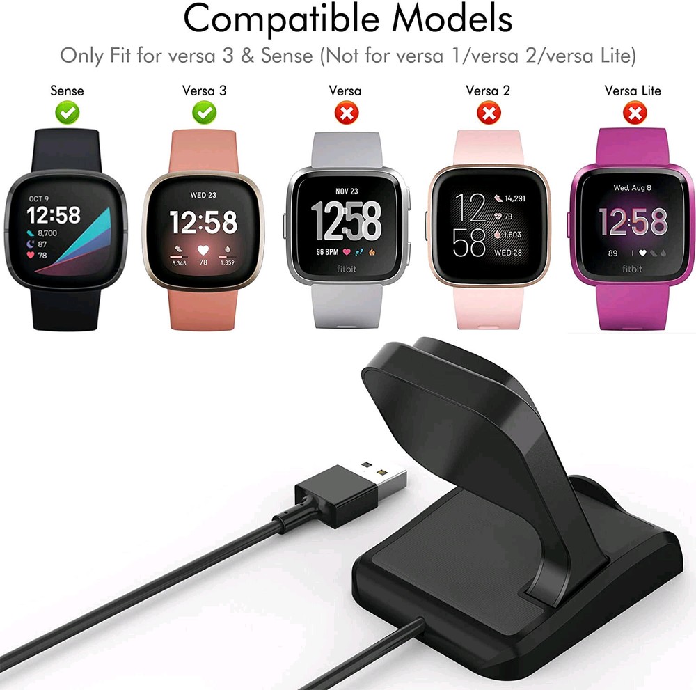 For Fitbit Versa 4/3 Sense /2 For Smart Watch Fast Charging Dock Cable Charger