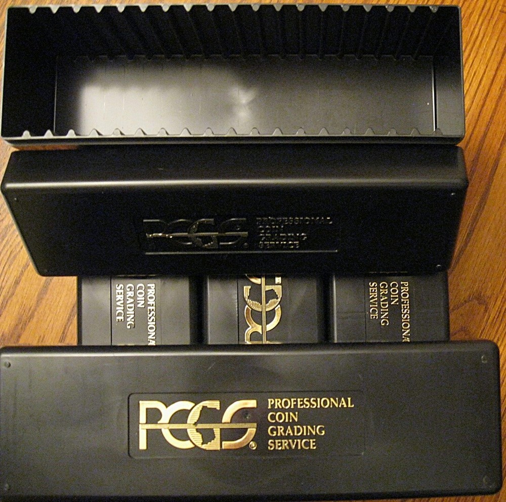 5 Black PCGS Storage Boxes Each Box Holds 20 Coins