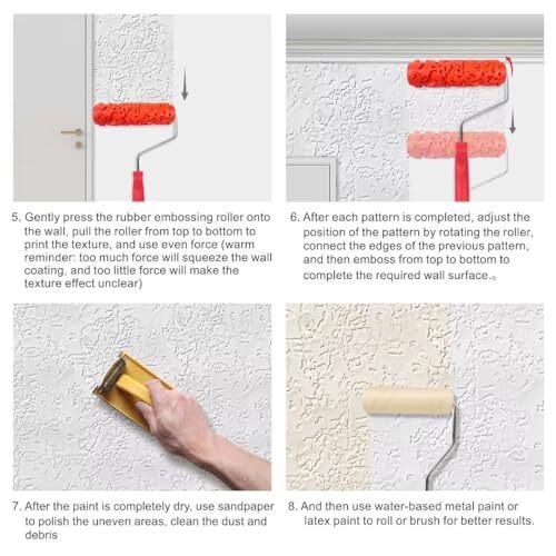 7'' Paint Pattern Roller for Wall Decoration Classic Rubber Texture RollerEG323T