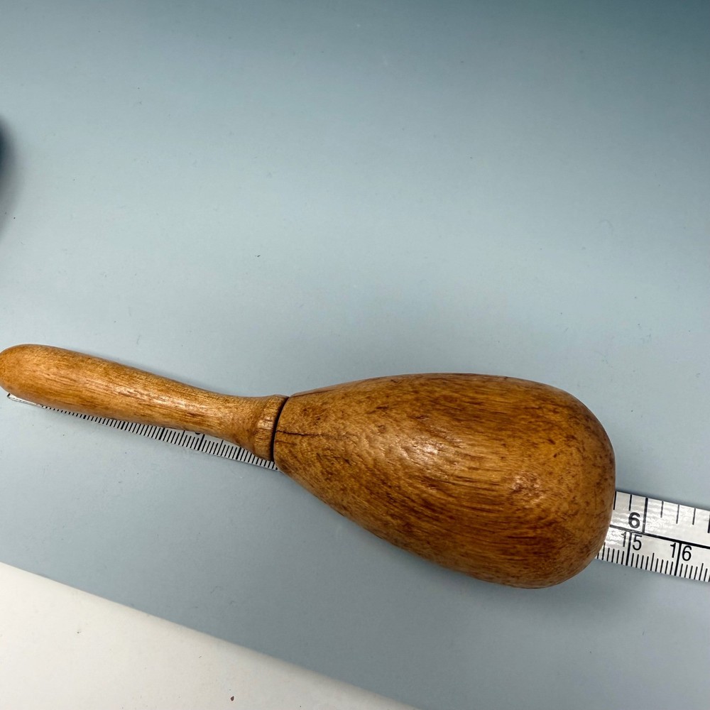 Vintage Wooden Darning Egg Set 2pc Sock Sewing Tools Handle Primitive Wood