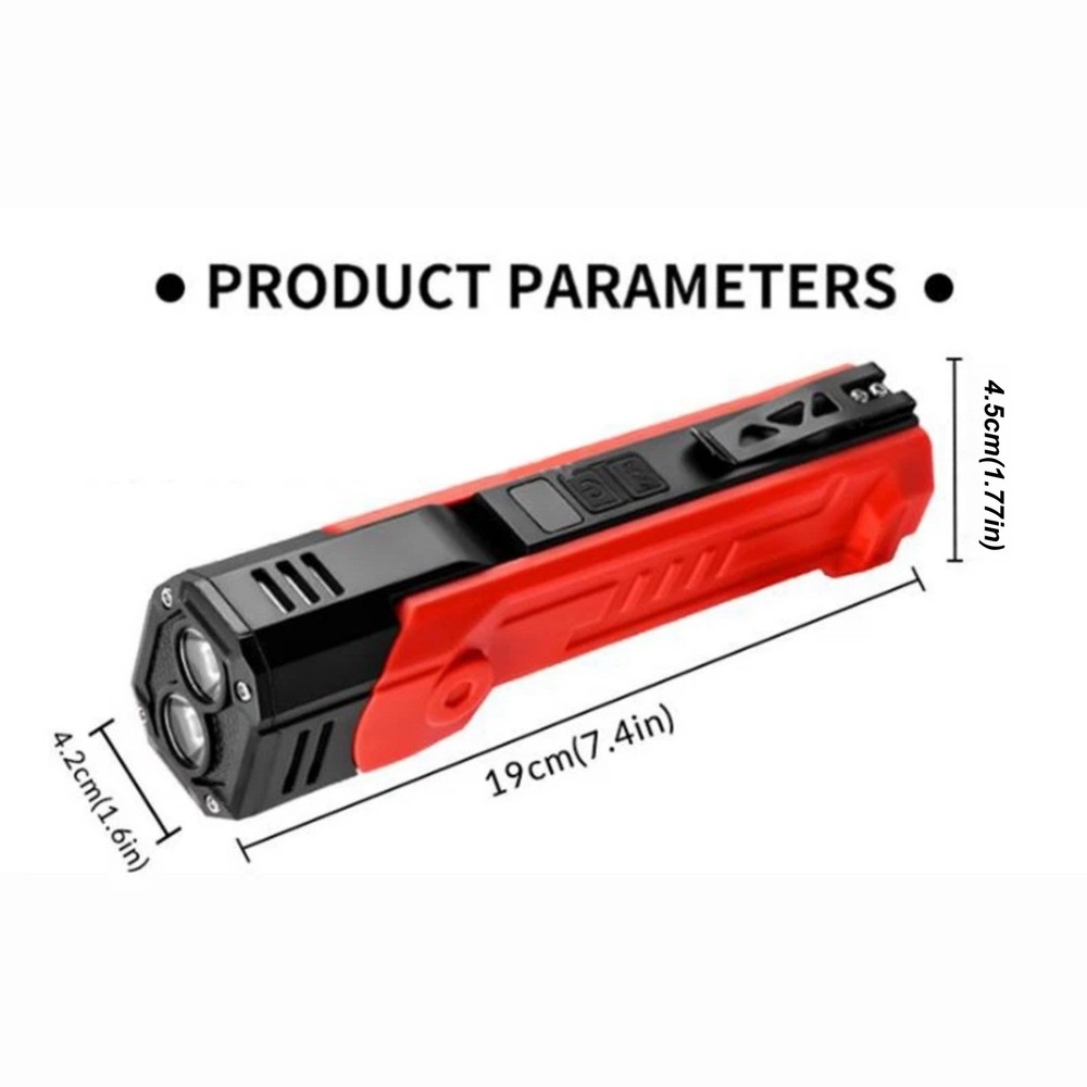 Magnetic Base LED Work Light 600LM Rechargeable Type-C Flashlight Lamp Tool