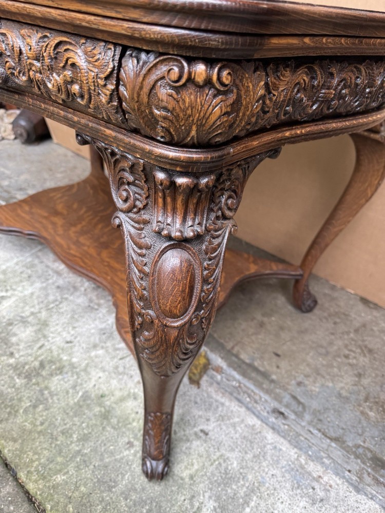 R. J. HORNER CARVED OAK PARTNERS DESK
