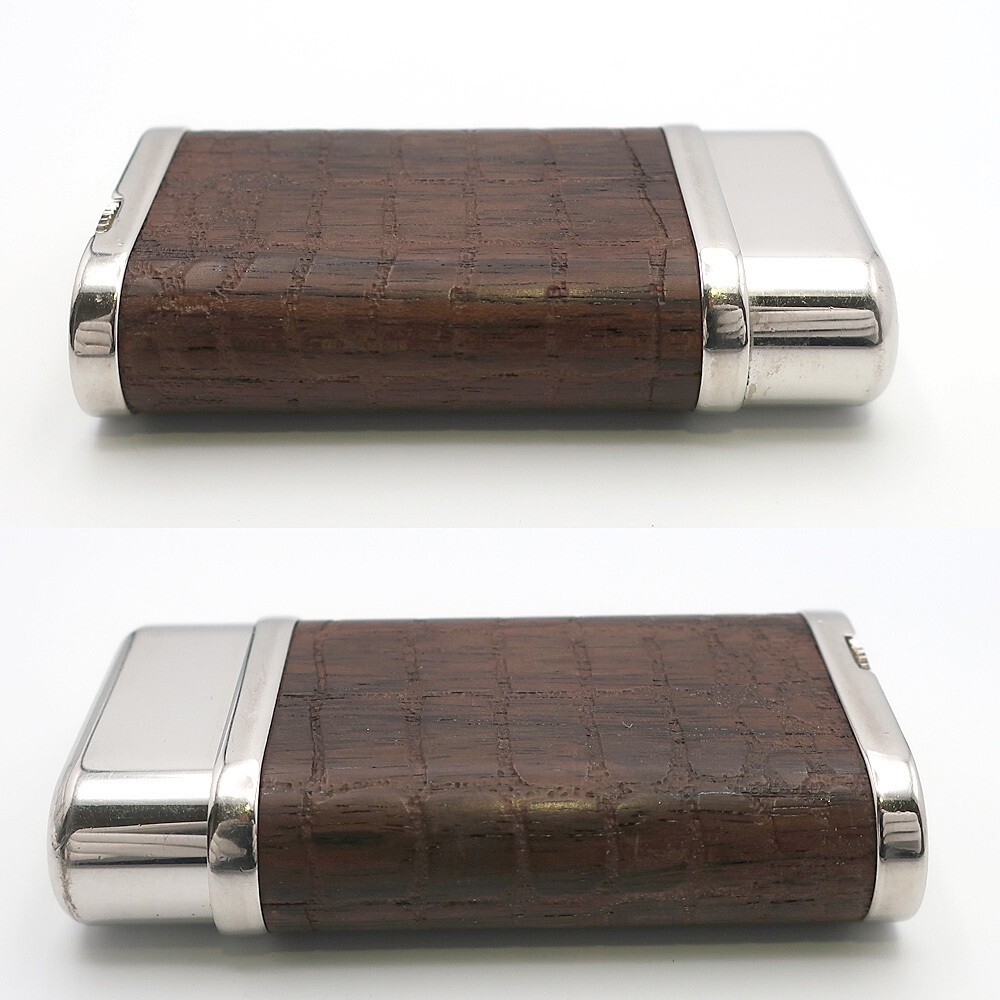 Cartier Gas Lighter Brown Silver with box