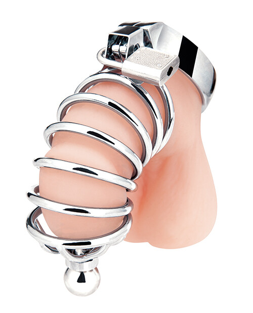 Blue Line Urethral Play Cage Silver