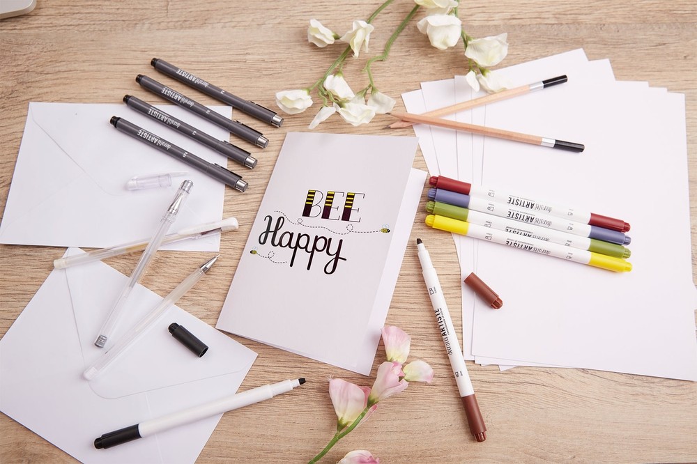 Bee & Bumble Hand Lettering Box, Multicoloured, Single Craft Kit Set