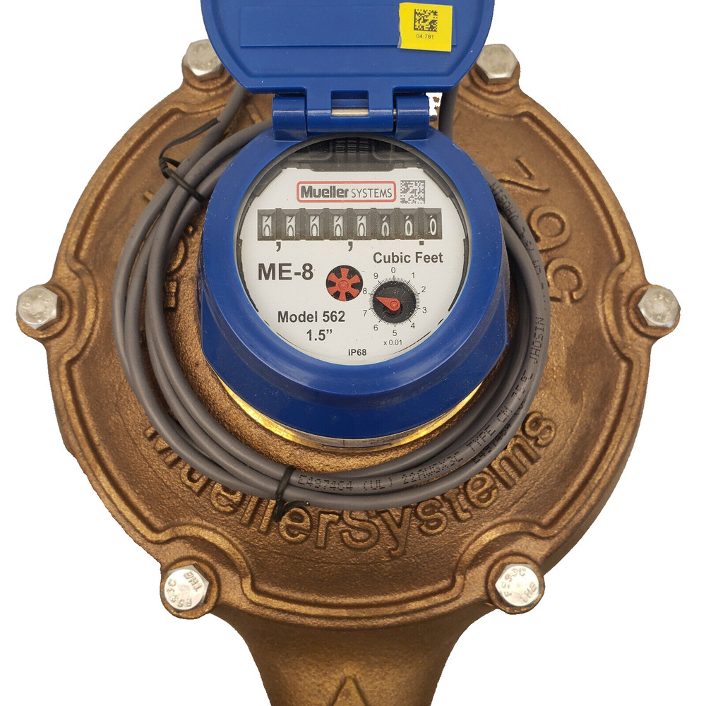 Mueller Systems WENB113C Water Meter 1-1/2" Pipe, 562, 2B, ME8 Encoder, CF, 5'CC